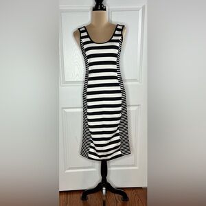 Sanctuary Black and White Striped Midi Dress